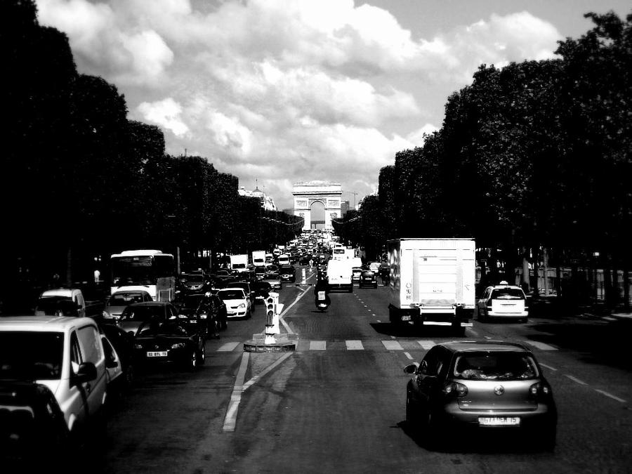 Champs Elysees and Arc de Triomphe Photograph by Chance Kafka