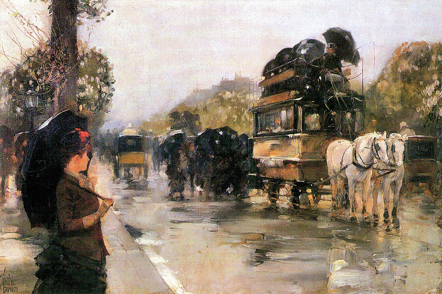 Champs Elyses Paris Painting by Frederick Childe Hassam
