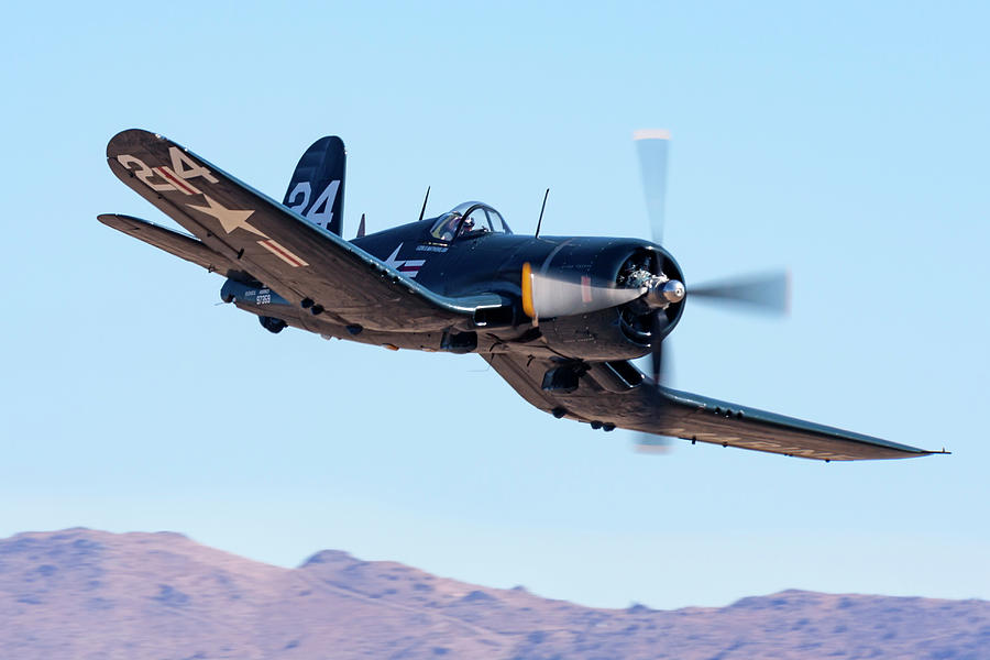 Chance Vought F4U Corsair in Air Race Action Photograph by Rick Pisio
