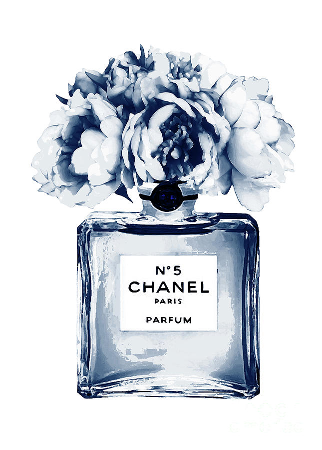 Chanel Perfume Nr.5 Indigo Digital Art by Del Art