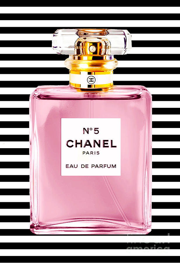 Chanel pink perfume n.5 Mixed Media by Green Palace