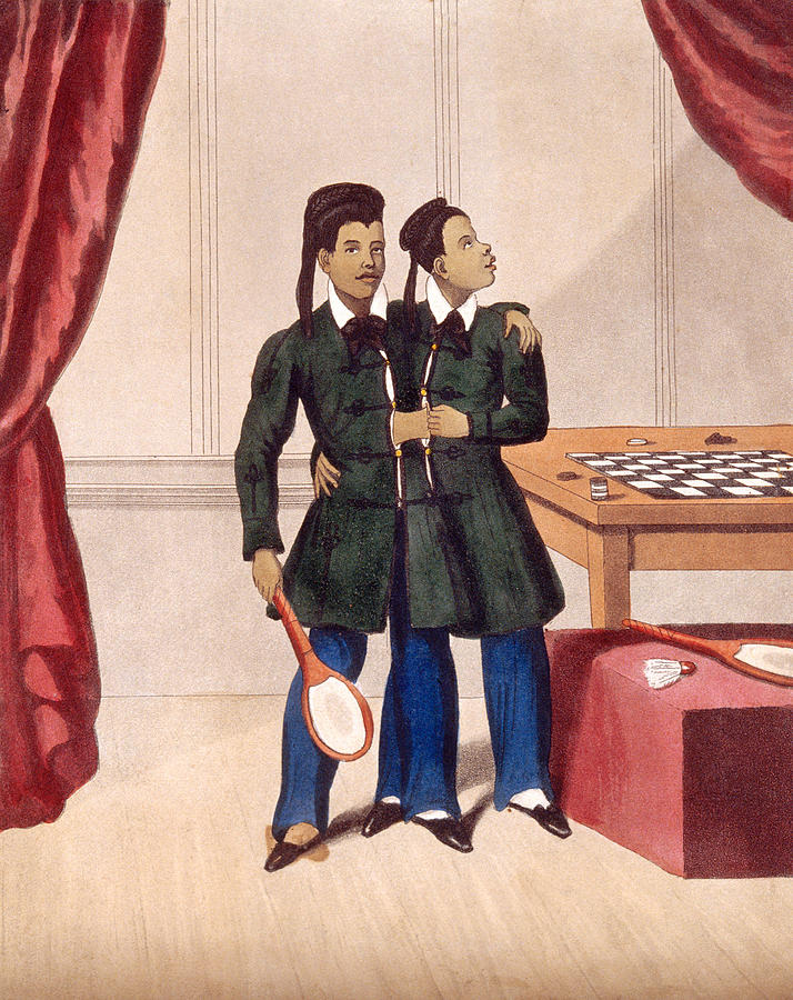 Chang and Eng in the Game Room Painting by Unknown