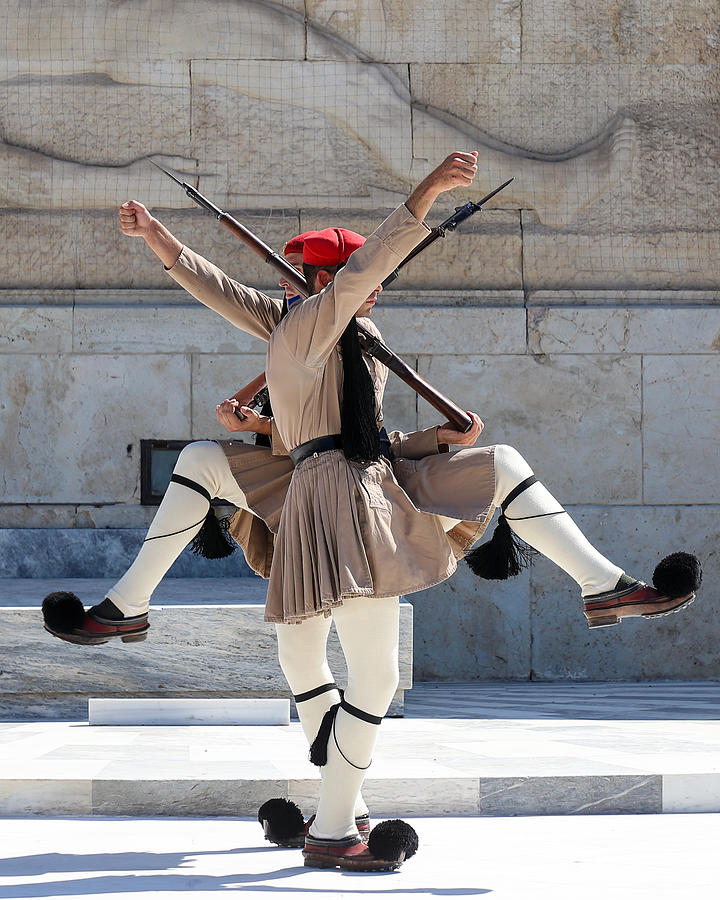 Guard Photograph - Changing The Guard - Athens by Franz Baumann