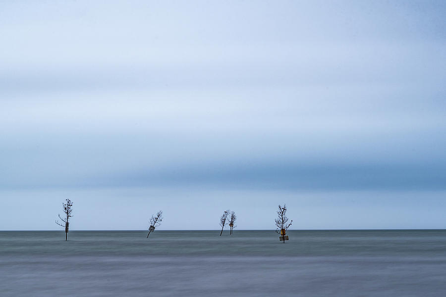 Seascape Photograph - Channel Markers by John Repoza