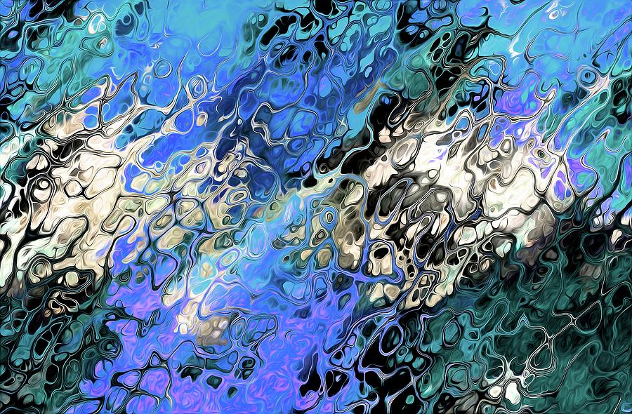 Chaos Abstraction Flip Blue Digital Art by Don Northup
