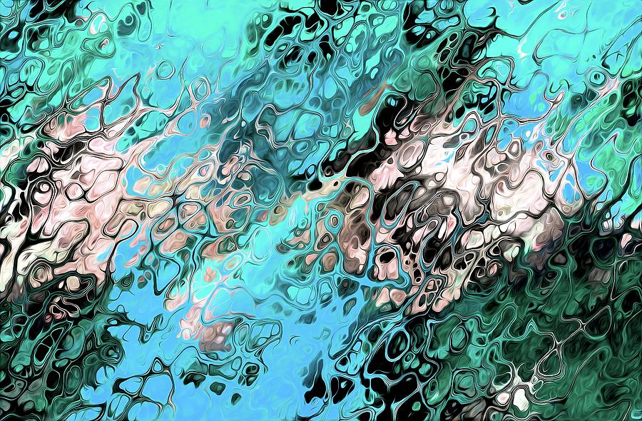 Chaos Abstraction Flip Light Blue Digital Art by Don Northup