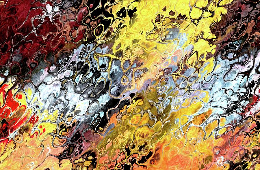 Chaos Abstraction Flip Orange Digital Art by Don Northup