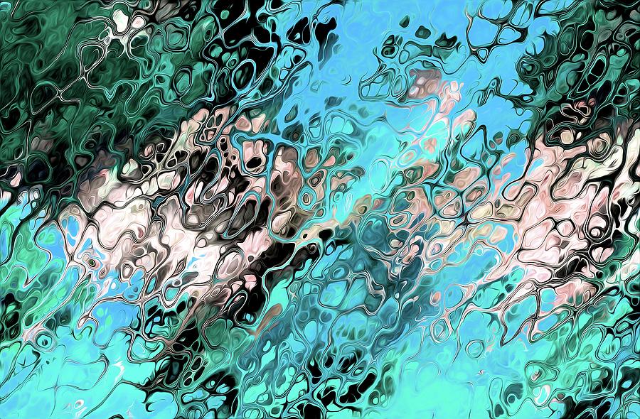 Chaos Abstraction Light Blue Digital Art by Don Northup