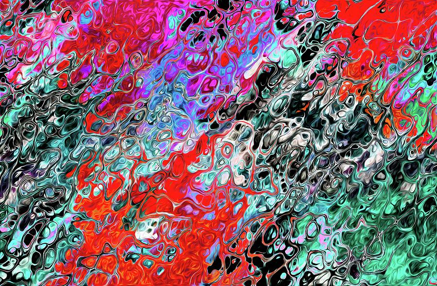 Chaos Abstraction Red Digital Art by Don Northup