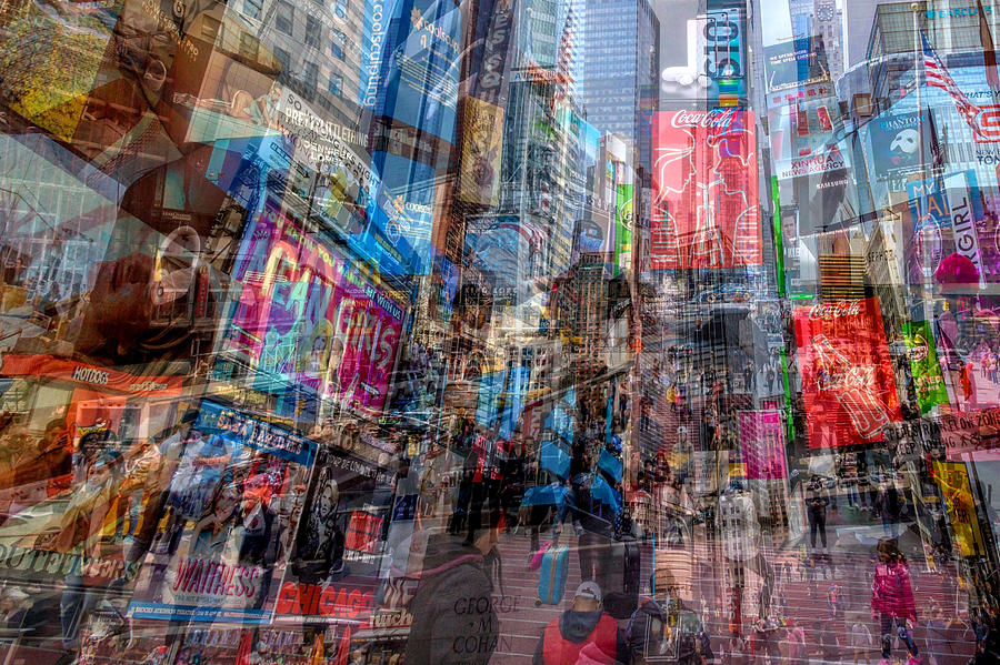 Times Square Photograph - Chaos In Times Square by Joshua Raif