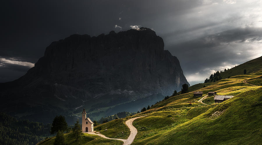 Chapel And Cottages Photograph by Ales Krivec