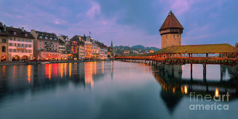 Chapel Bridge, Lucerne, Switzerland Photograph