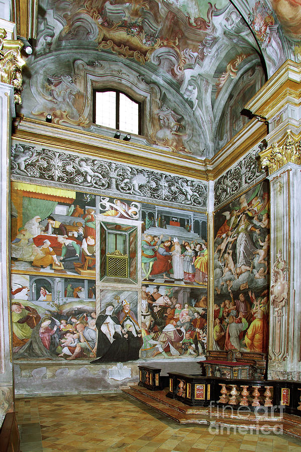 Chapel Of The Blessed Virgin Or Of The Assunta, 1529-34 Painting by Gaudenzio Ferrari
