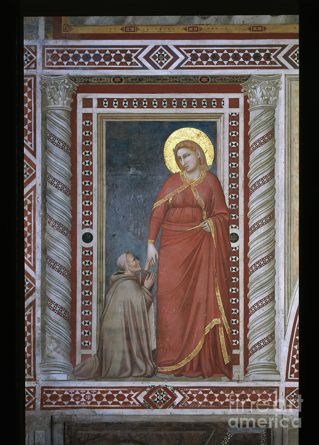 Chapel Of The Magadalene, The Eastern Wall: Scenes From The Life Of The Magdalene, bishop Pontanus And The Magadalene, 1307-08 Painting by Giotto