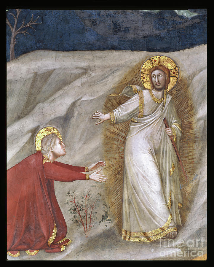 Chapel Of The Magadalene, The Eastern Wall: Scenes From The Life Of The Magdalene, noli Me Tangere. Detail, 1307-08 Painting by Giotto
