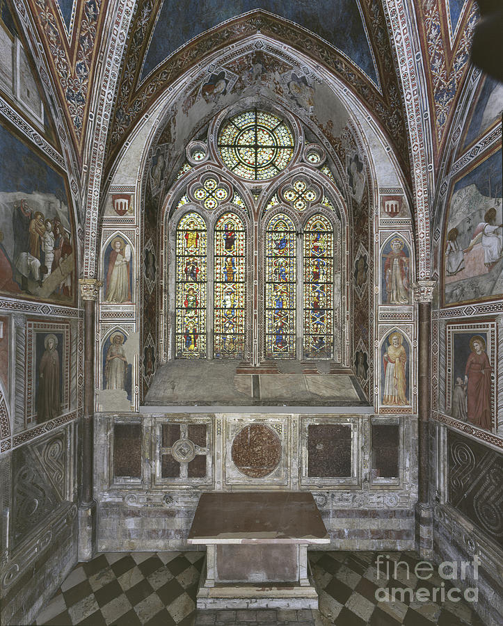 Chapel Of The Magadalene: The North Wall, 1307-08 Painting by Giotto