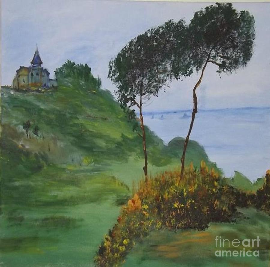 Chapel On The Hill Painting by Denise Morgan