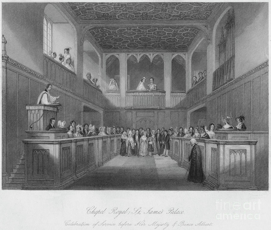 Chapel Royal - St. James Palace, C1841 Drawing by Print Collector