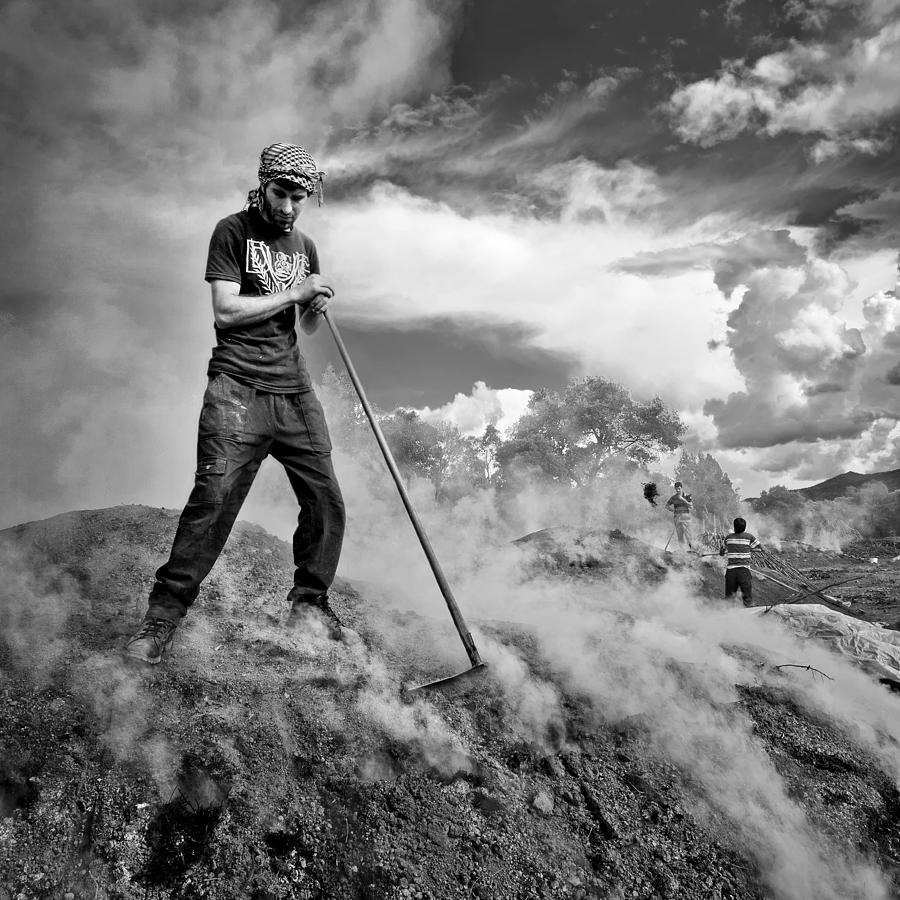 Charcoal Photograph - Charcoal Workers by Ibrahim Canakci