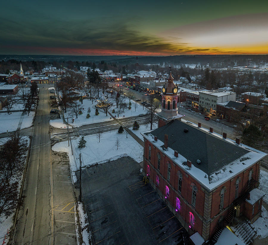 Chardon Square Christmas sunset Photograph by Andrew Cross | Fine Art