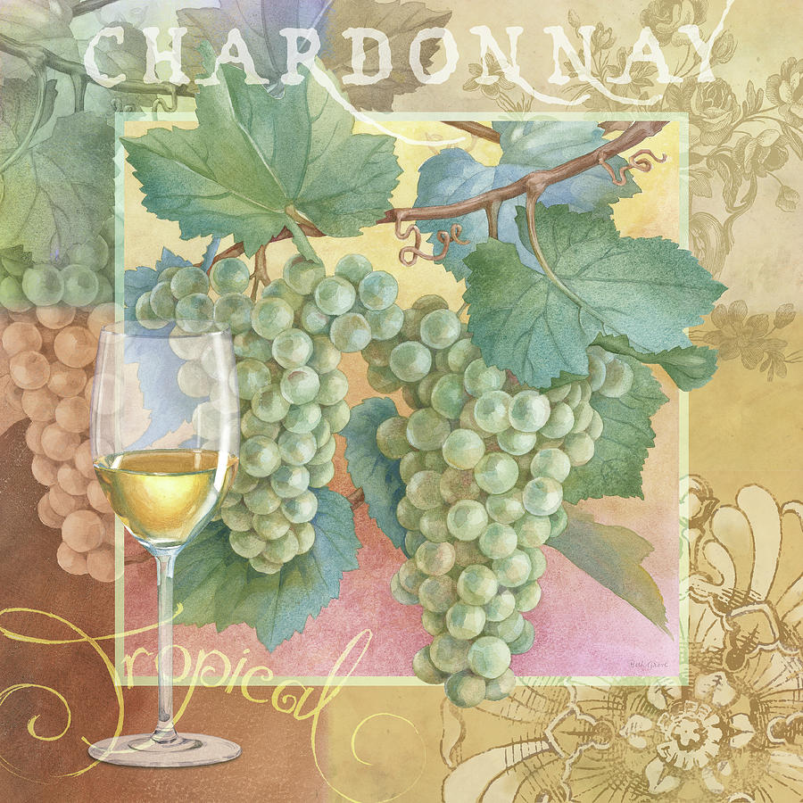 Grape Painting - Chardonnay by Beth Grove