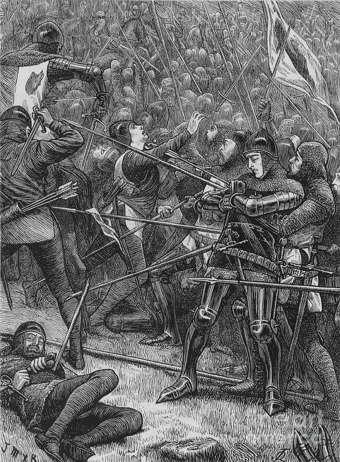 Charge Of The Scots At Halidon Hill, 19 Drawing by Print Collector