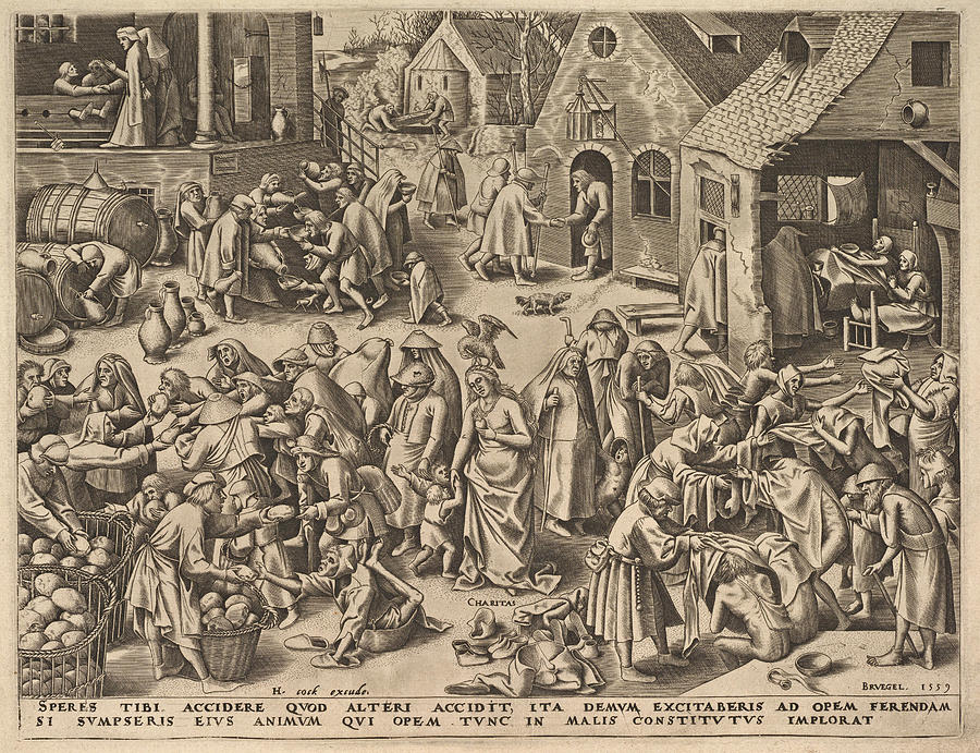 Charity from The Virtues Drawing by Philip Galle