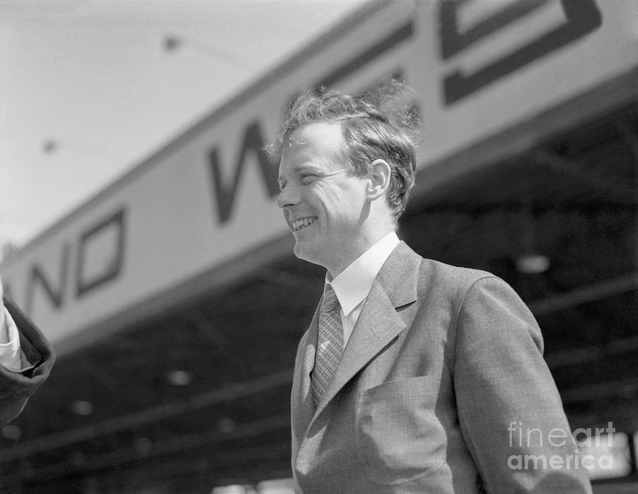 Charles A. Lindbergh Smiling While Photograph by Bettmann