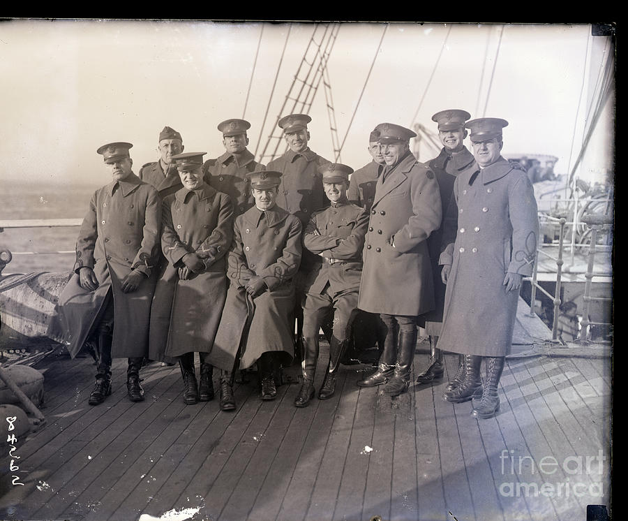 Charles A. Macarthur With Officers Photograph by Bettmann