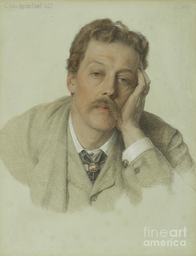 Charles Augustus Howell, 1882 Colored Chalk On Pale Blue Paper Painting by Anthony Frederick Augustus Sandys