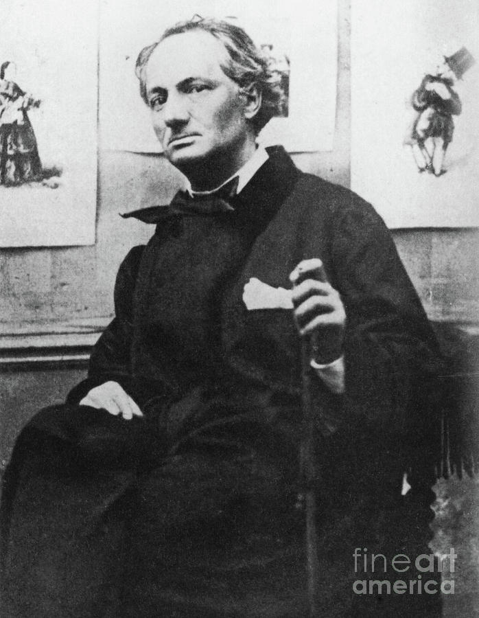 Charles Baudelaire with Engravings Photograph by Etienne Carjat