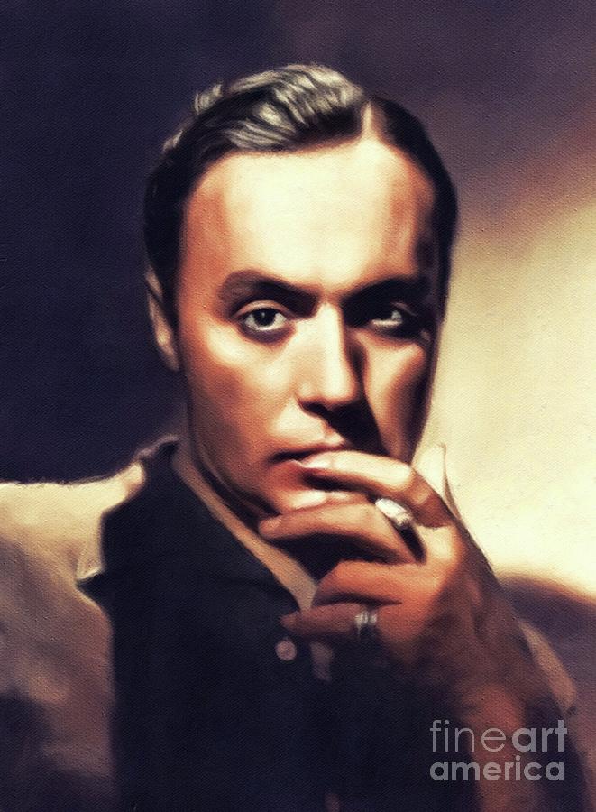 Charles Boyer, Vintage Actor Painting by Esoterica Art Agency - Fine ...