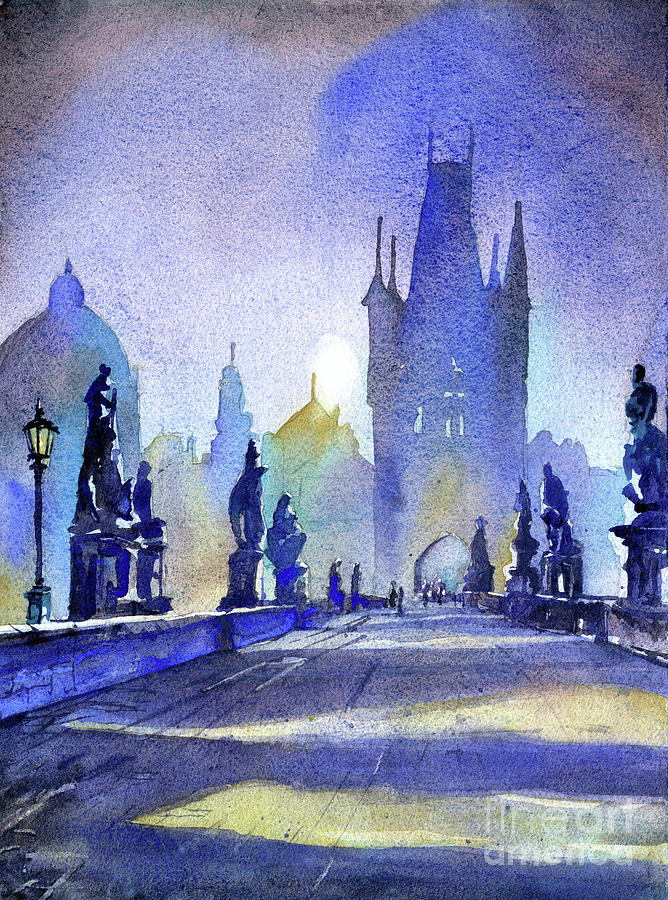Charles Bridge- Prague Painting by Ryan Fox