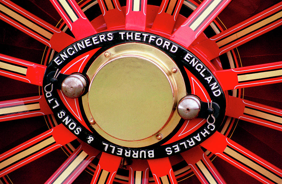 Charles Burrell and Sons Ltd traction engine wheel detail Photograph by Seeables Visual Arts