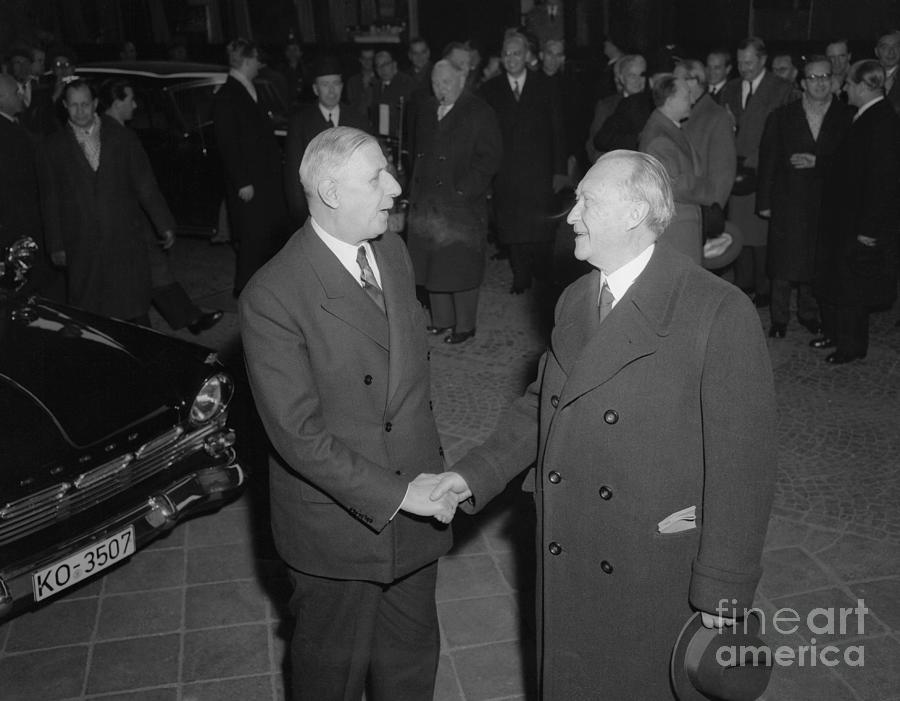 Charles De Gaulle And Konrad Adenauer Photograph by Bettmann