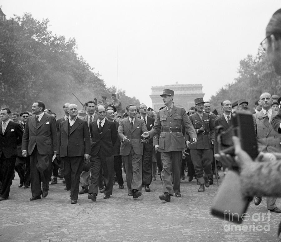 Charles De Gaulle Leading March Photograph by Bettmann