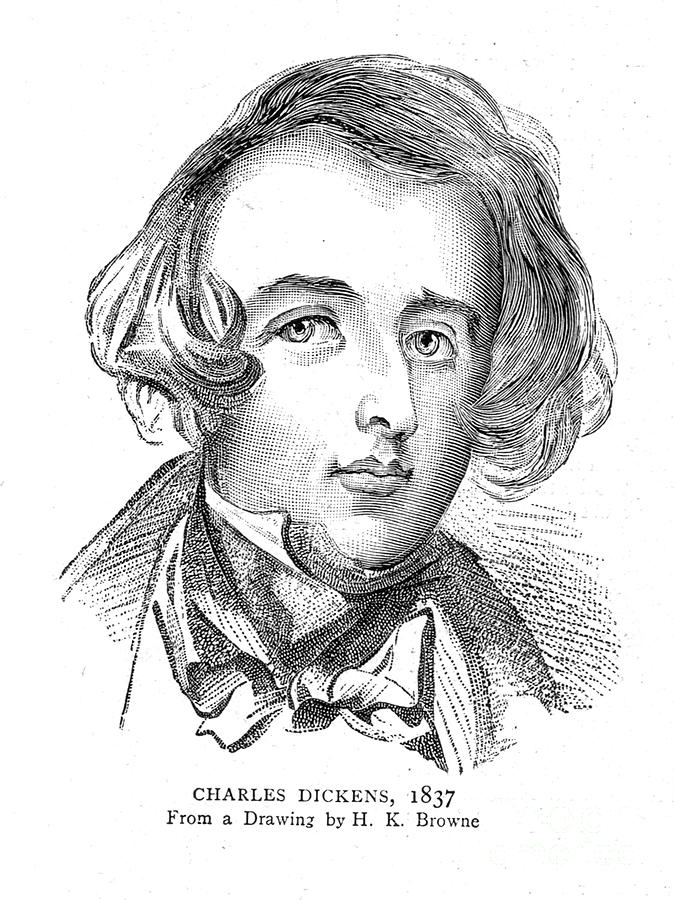Charles Dickens 1837 Drawing by Print Collector
