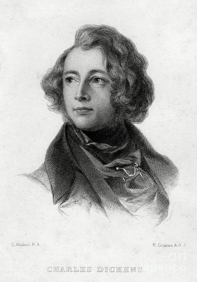 Charles Dickens, English Author Drawing by Print Collector
