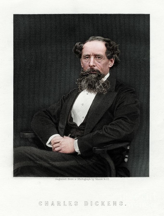 Portrait Drawing - Charles Dickens by Print Collector