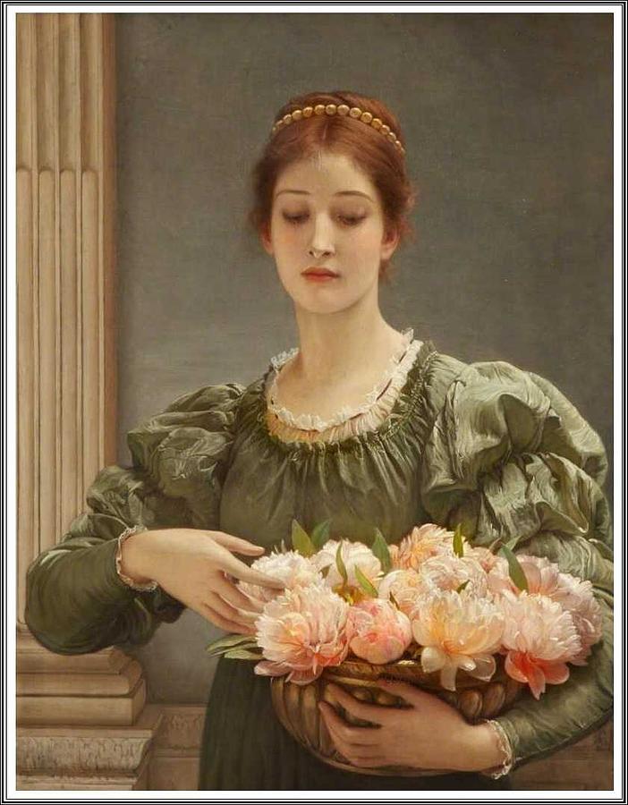 Charles Edward Perugini  1839  1918 Peonies   1887 Painting by Celestial Images