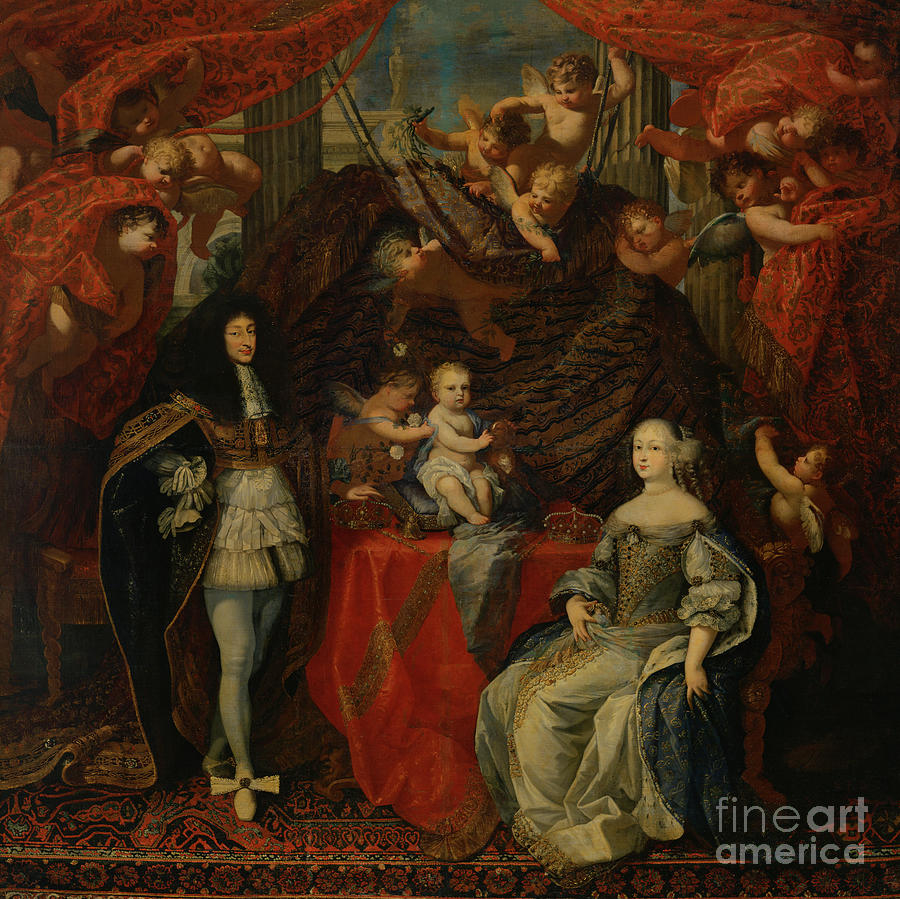Charles Emmanuel II, Duke Of Savoy And His Family, 1666 Painting by Charles Dauphin