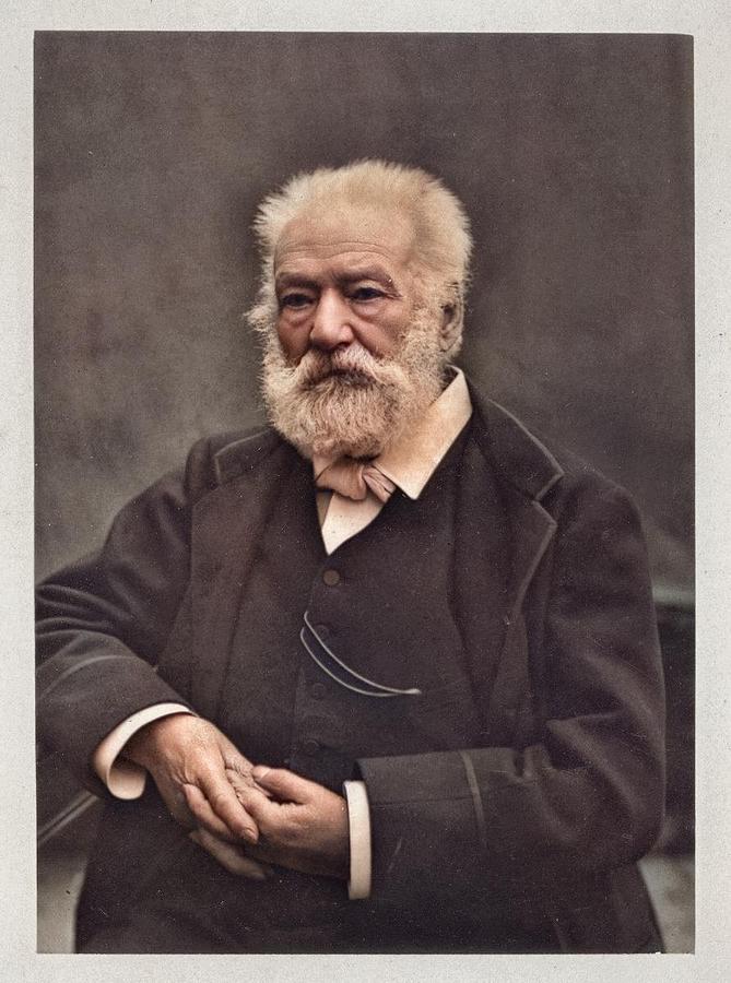 Charles Gallot - Portrait Of Victor Hugo, 1885 Woodburytype Colorized By Ahmet Asar Colorized By Ahm Painting