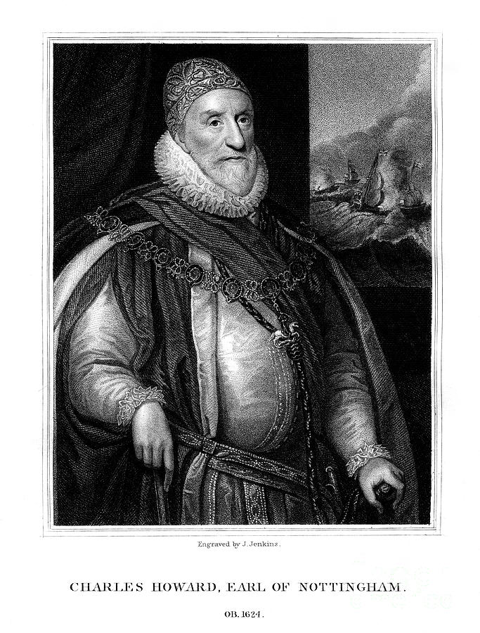 Charles Howard, 1st Earl Of Nottingham Drawing by Print Collector