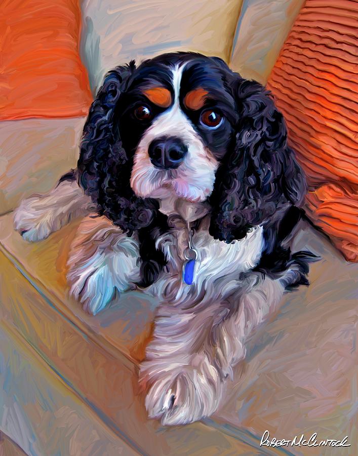 Dog Painting - Charles In Charge by Robert Mcclintock