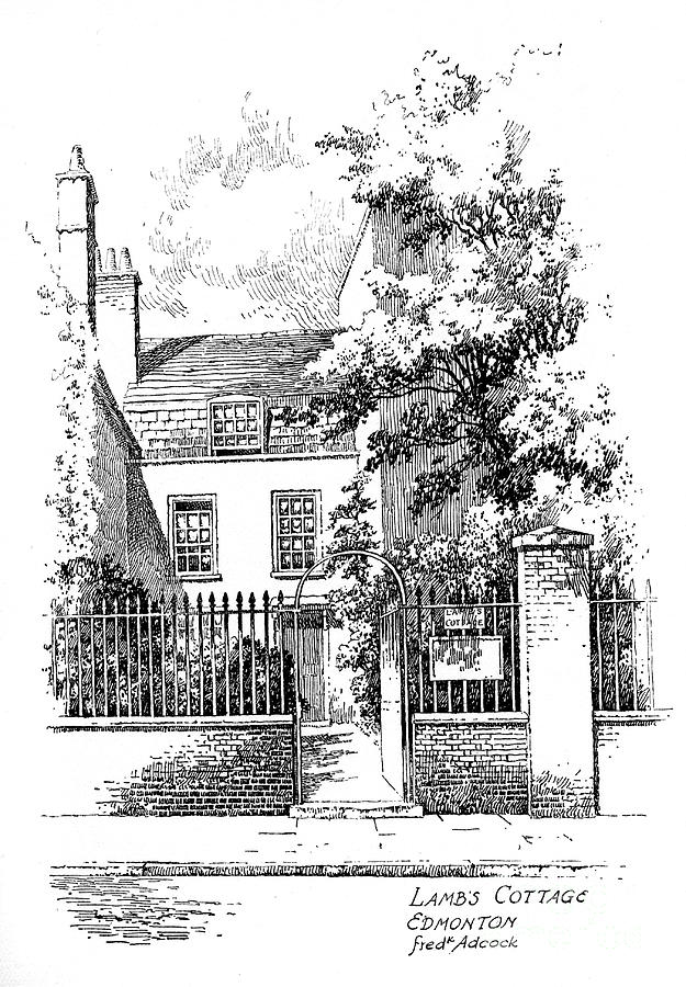 Charles Lambs Cottage, Church Street Drawing by Print Collector
