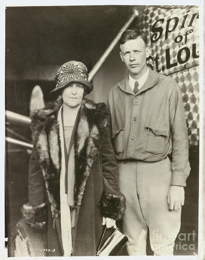 Charles Lindbergh Posing With Mother Photograph by Bettmann