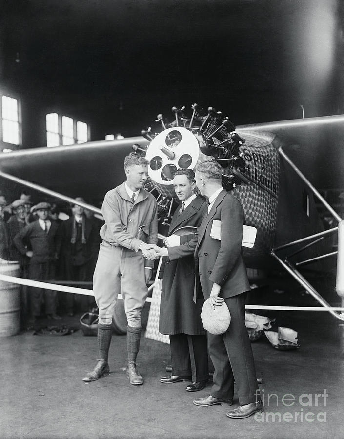 Charles Lindbergh Posing With Two Photograph by Bettmann