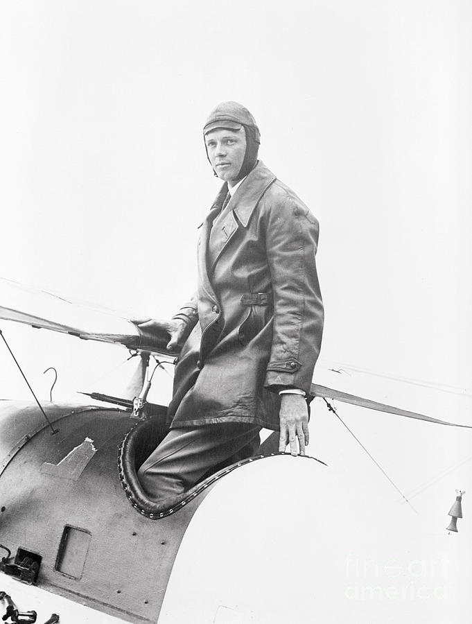 Charles Lindbergh Standing In Airplane Photograph by Bettmann