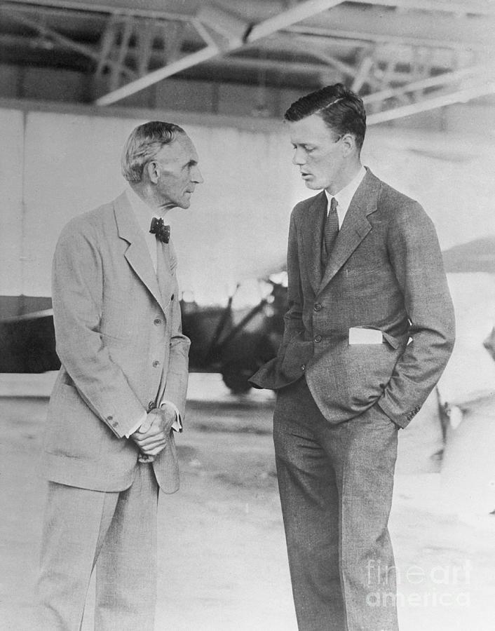 Charles Lindbergh Talking With Henry Photograph by Bettmann