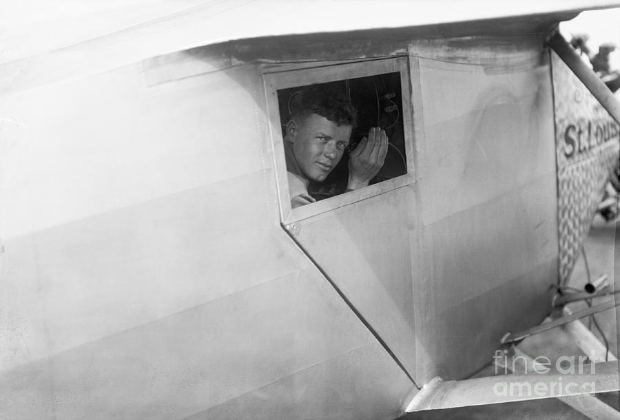 Charles Lindbergh Waving From Airplane Photograph by Bettmann